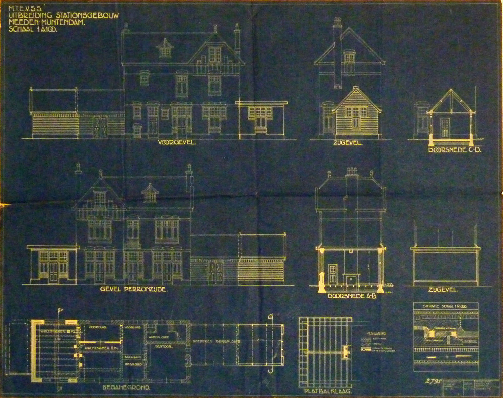 uitbreiding stationsgebouw Meeden Muntendam schaal 1 a 100