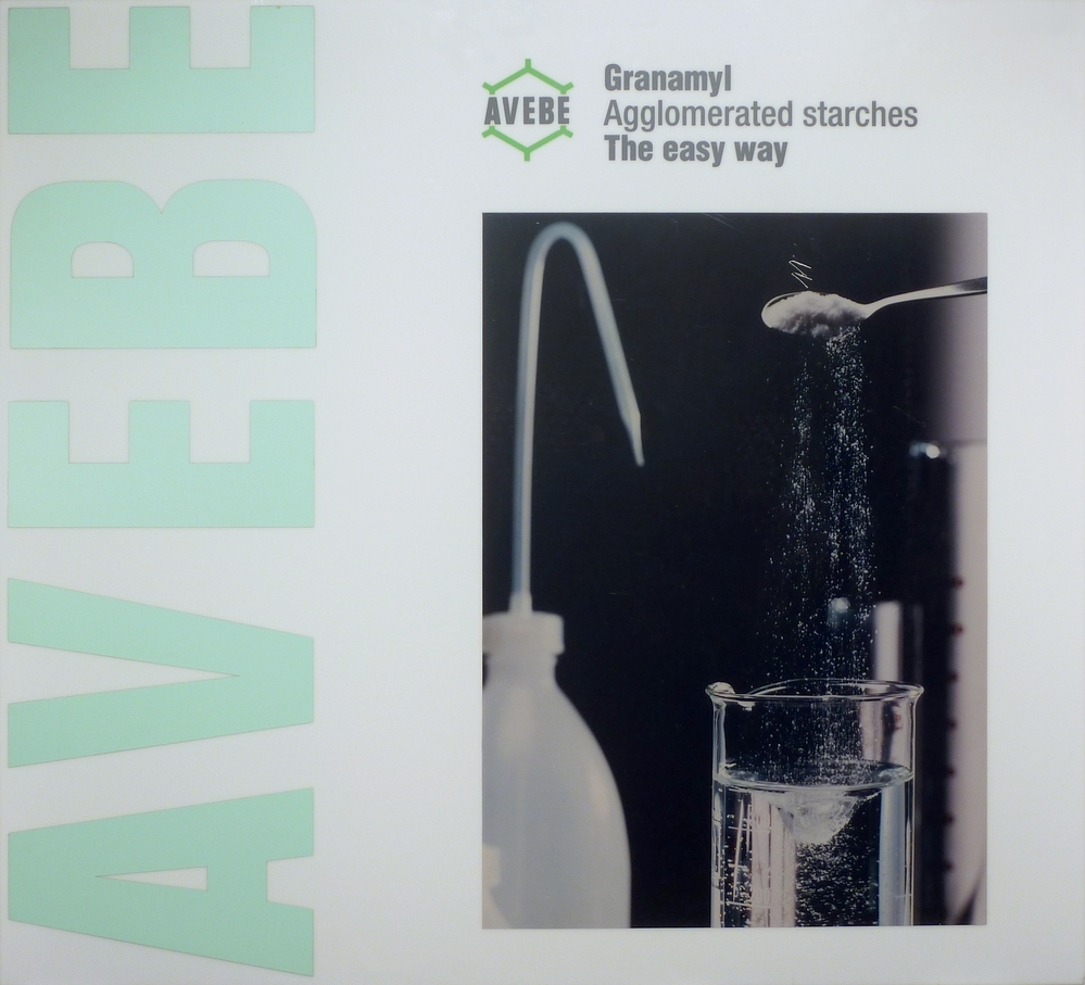 plastic plaat met opdruk Avebe granamyl agglomerated starches the easy way