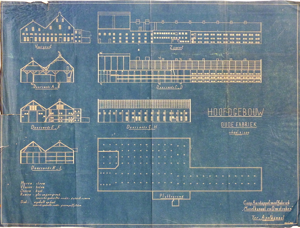 hoofdgebouw oude fabriek cooperatieve ardappelmeelfabriek Musselkanaal en Omstreken Ter Apelkanaal