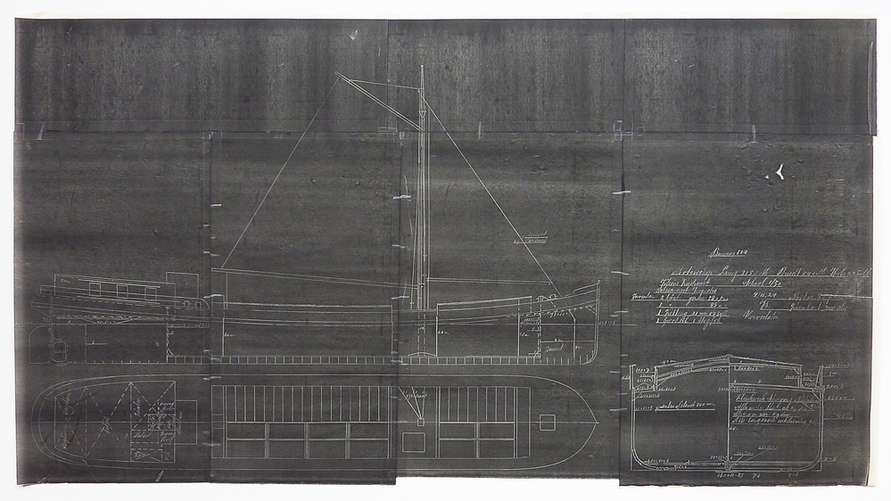 bouwno 104 motorschip lang 3150 M breedt 540 M Hol 225 M