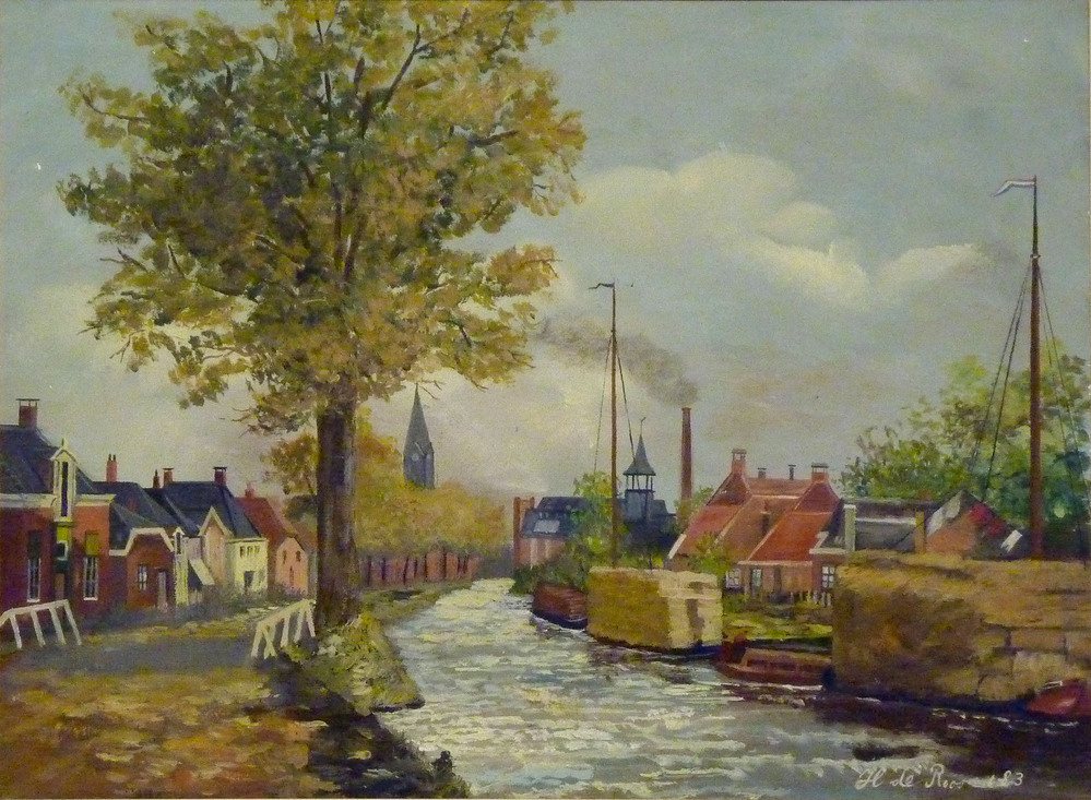 schilderij gebaseerd op De Veenkolonie Oude Pekela.