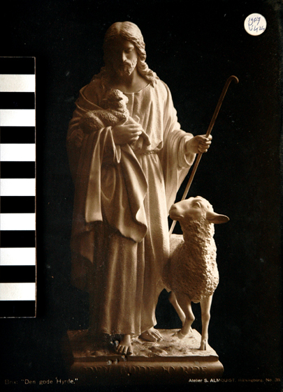 Ter herinnering aan de Chr Meisjesvereniging Tabitha te Delfzijl : M Doornbosch president Ch Amsinga secretaris /  Brix: Den gode Hyrde Atelier S.Almquist Halsingborg No 39