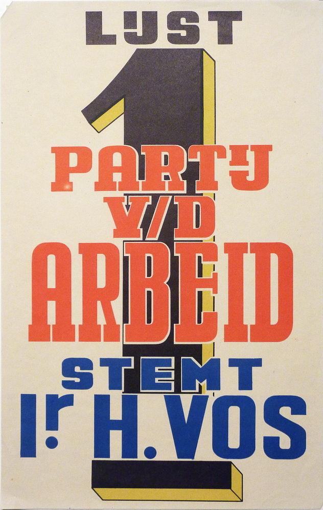 lijst 1 partij van de arbeid stemt I.r. H Vos