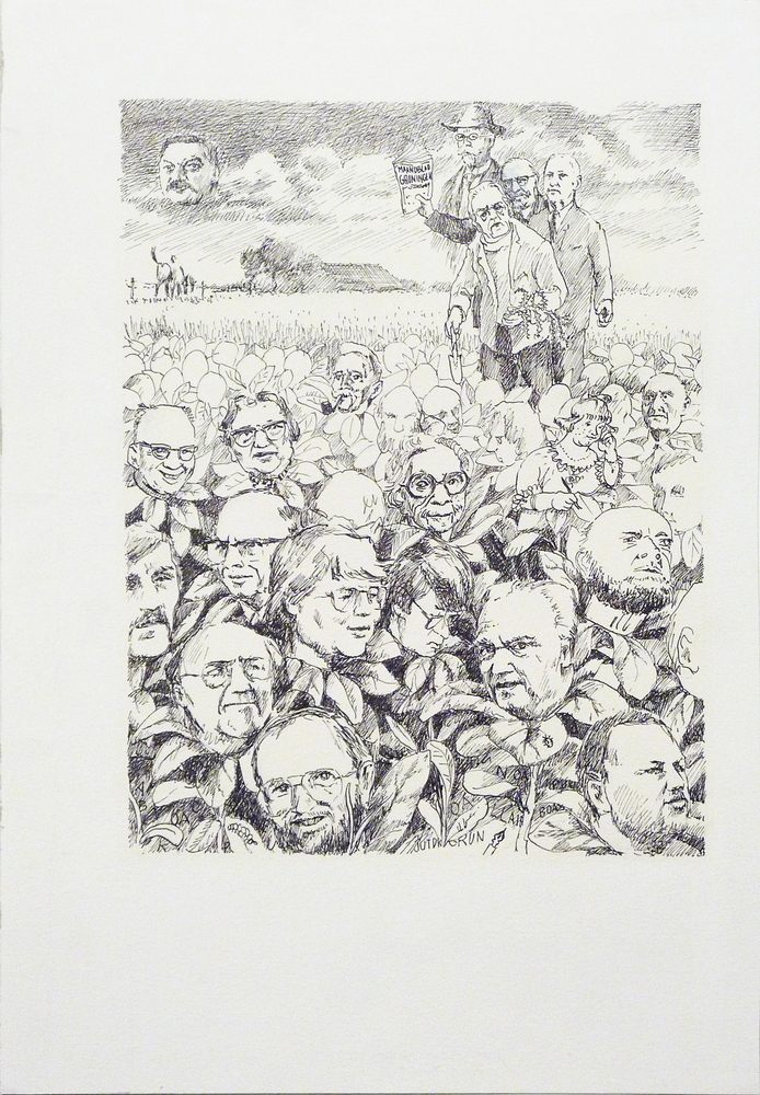 veld vol met gezichten