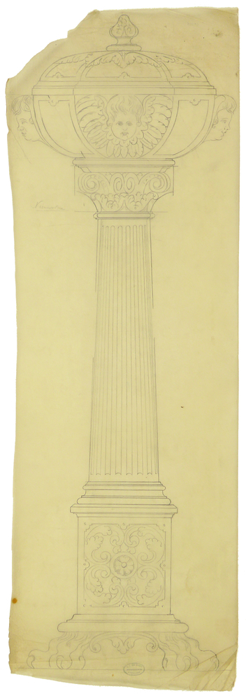 ontwerptekening doopvont Nieuwolda