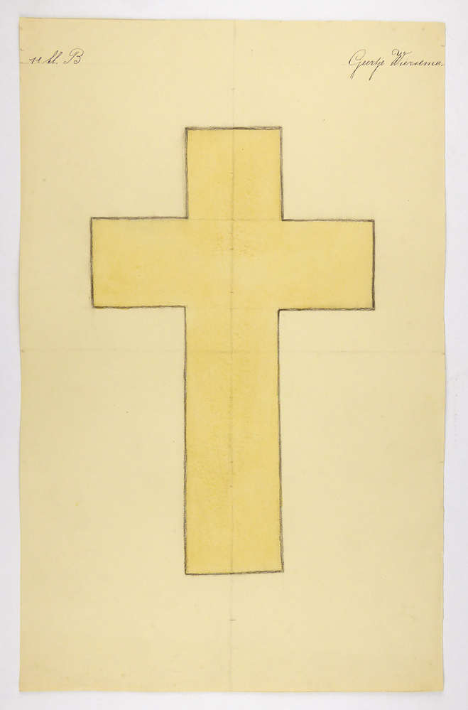 grote gele rechtopstaande kruis