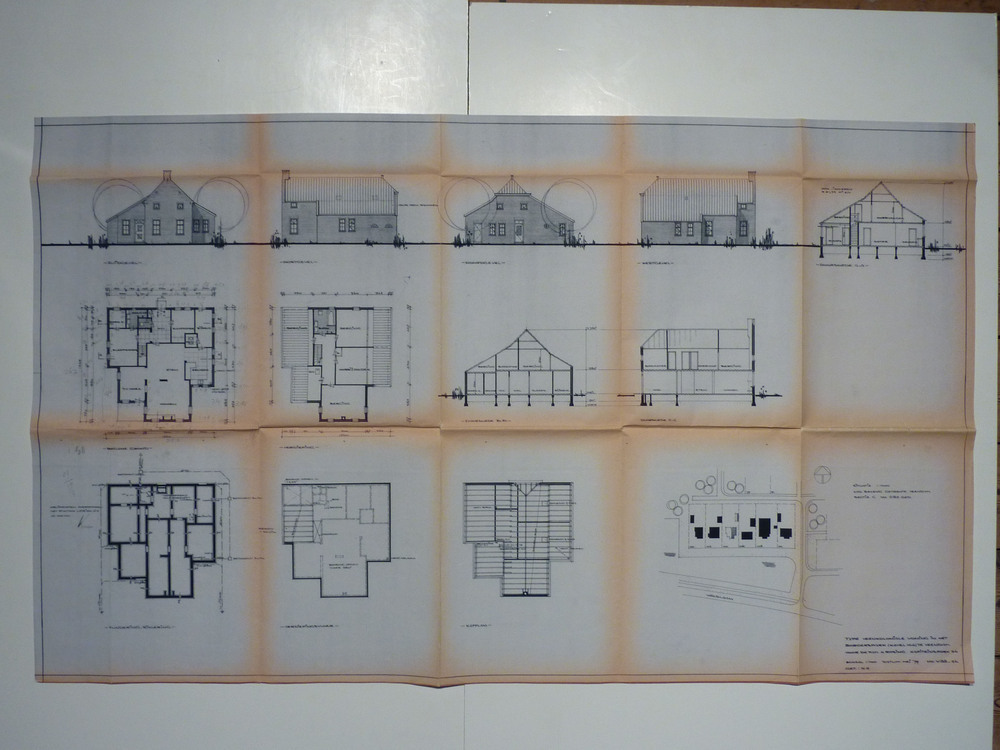 type veenkoloniale woning in het Borgerspark (kavel 104) te Veendam voor de fam H. Rosing Kapiteinspark 36 schaal 1: 100 datum: mei 79 No W88 - 26 get. b.d.