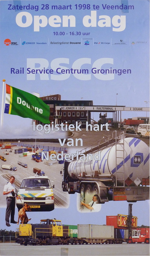 zaterdag 28 maart 1998 te Veendam open dag 10.00 - 16.30 uur RSCG Rail Service Centrum Groningen logistiek hart van Nederland