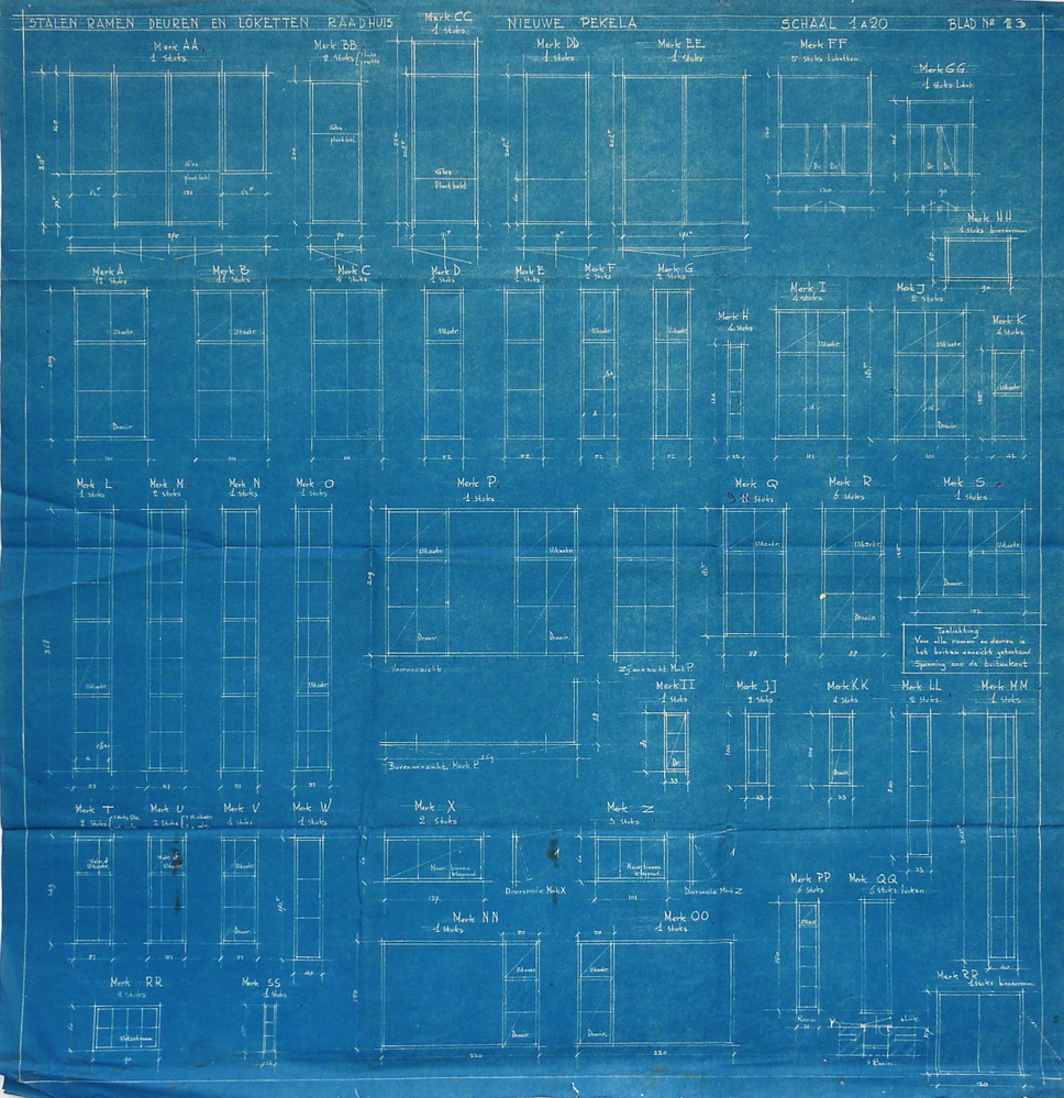 stalen ramen deuren en loketten raadhuis nieuwe pekela blad no 13