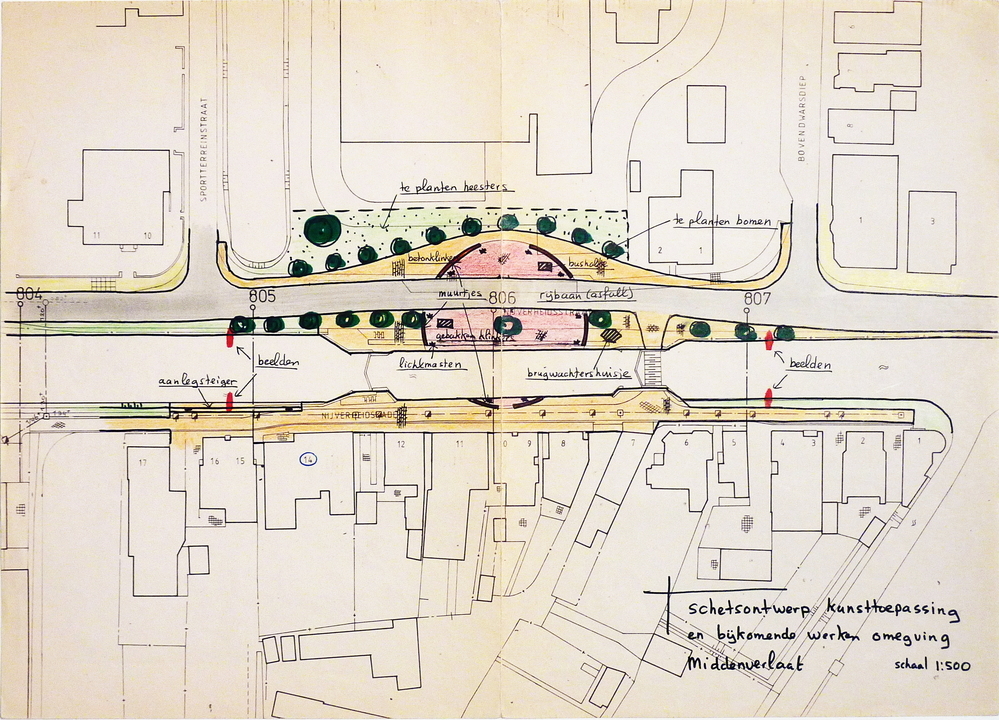 schetsontwerp kunsttoepassing en bijkomende werken omgeving Middenverlaat.
