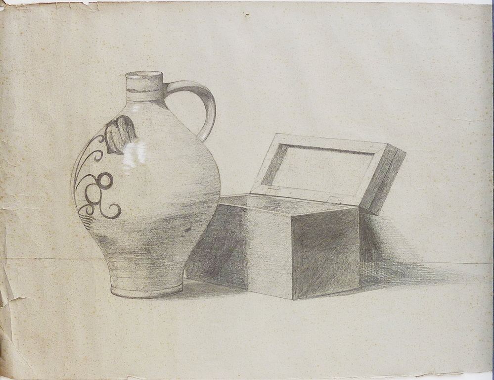 kruik en geopende kist