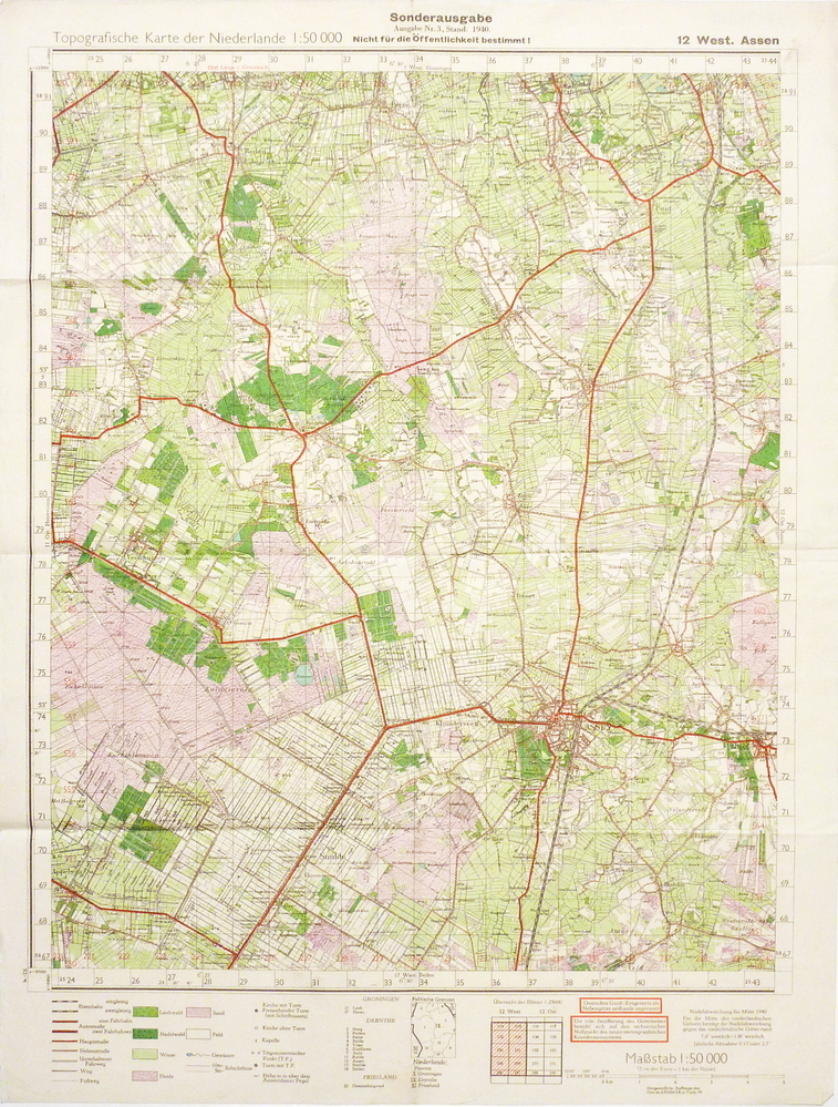 sonderausgabe topografische karte der niederlande 12 west assen
