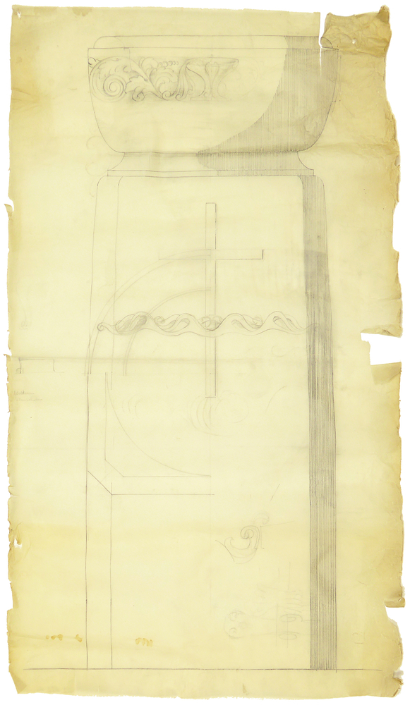 ontwerptekening doopvont Wildervank