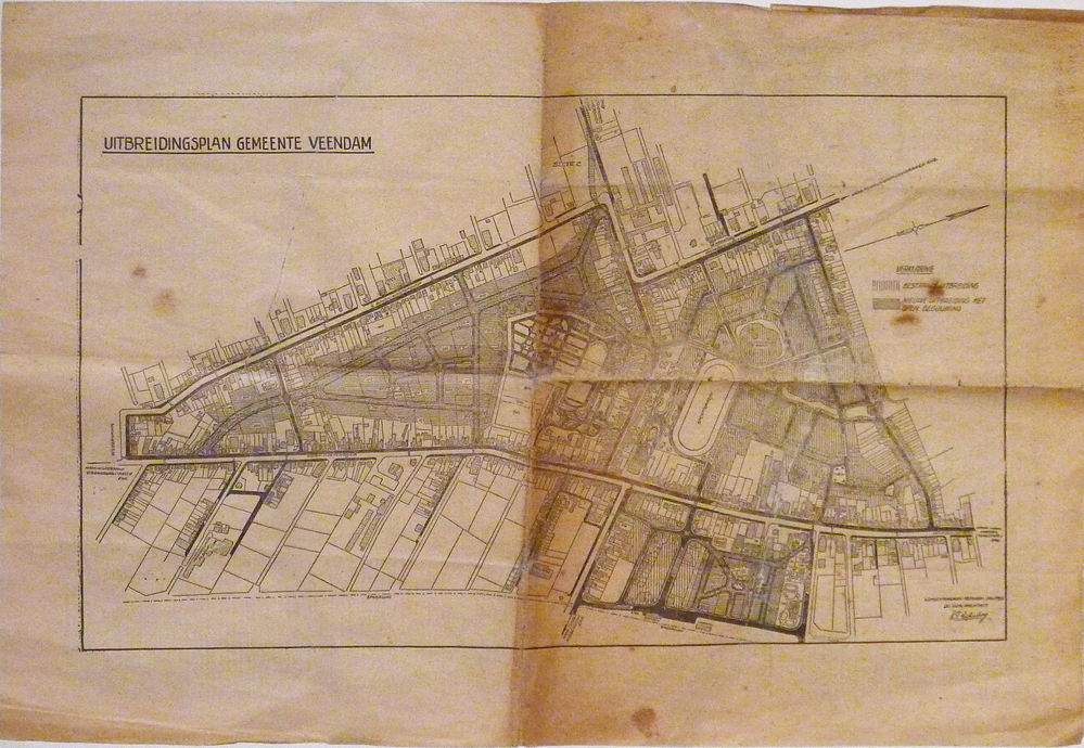 Uitbreidingsplan Gemeente Veendam / gemeentewerken Veendam jan 1929 K.F. Eikenberg