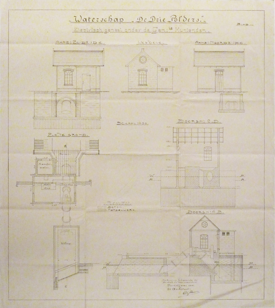 waterschap de drie polders elektrisch gemaal onder de gemeente muntendam blad 1