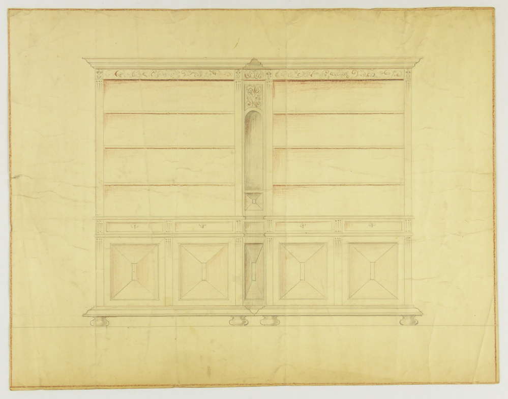 ontwerptekening kast, vooraanzicht