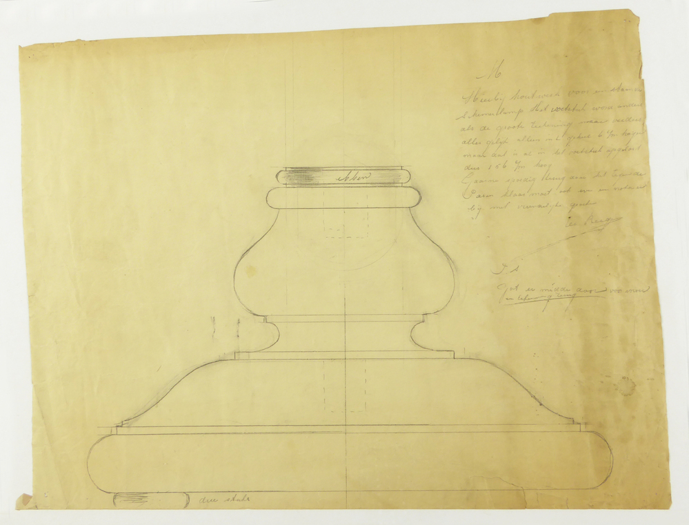 ontwerptekening voet schemerlamp