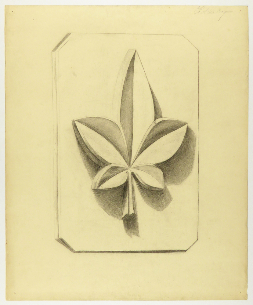 ontwerptekening klaverblad in getekende omlijsting