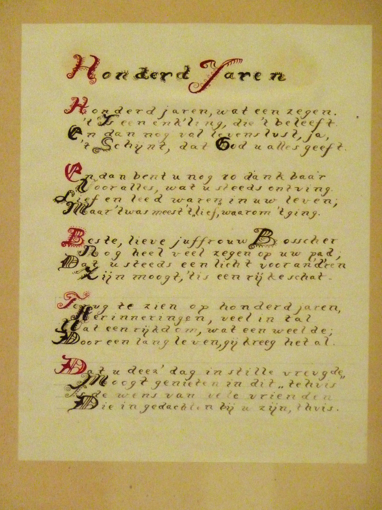 100 jaar mevr Henderika Johanna Bosscher