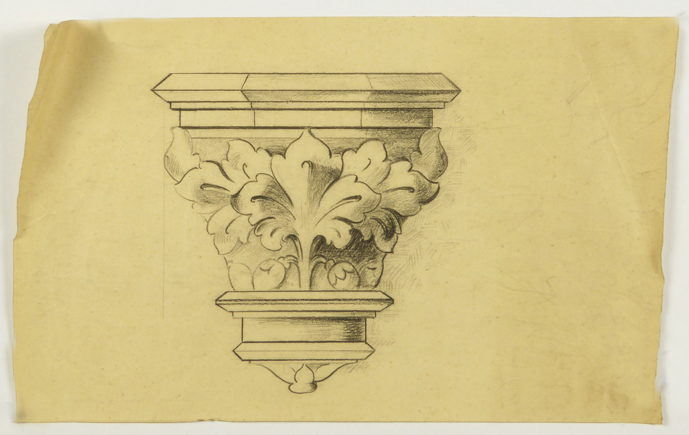 ontwerptekening console, vooraanzicht