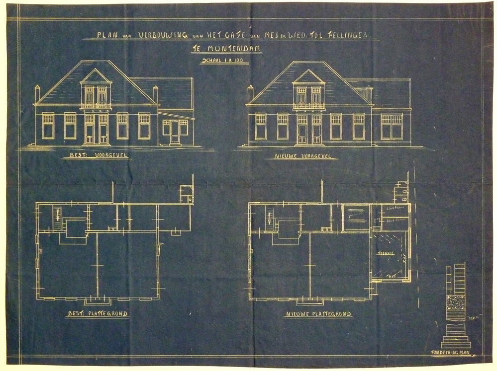 plan verbouwing van cafe van mej.de Wed.Tol Fellingen te Muntendam