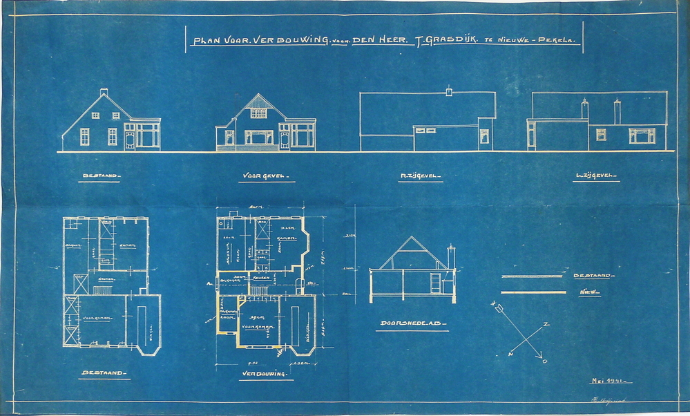 plan voor verbouwing voor den heer T Grasdijk te Nieuwe Pekela