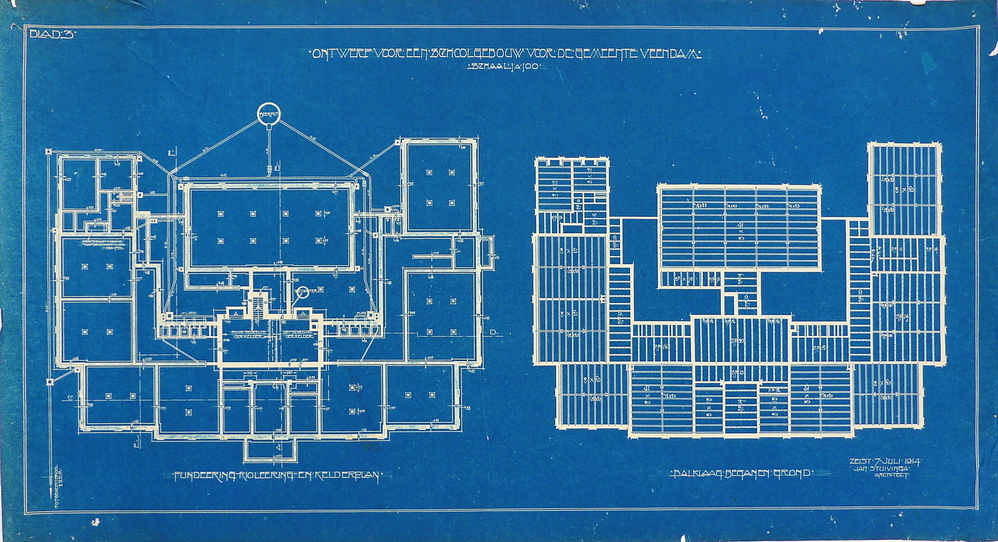 ontwerp voor een schoolgebouw voor de gemeente veendam