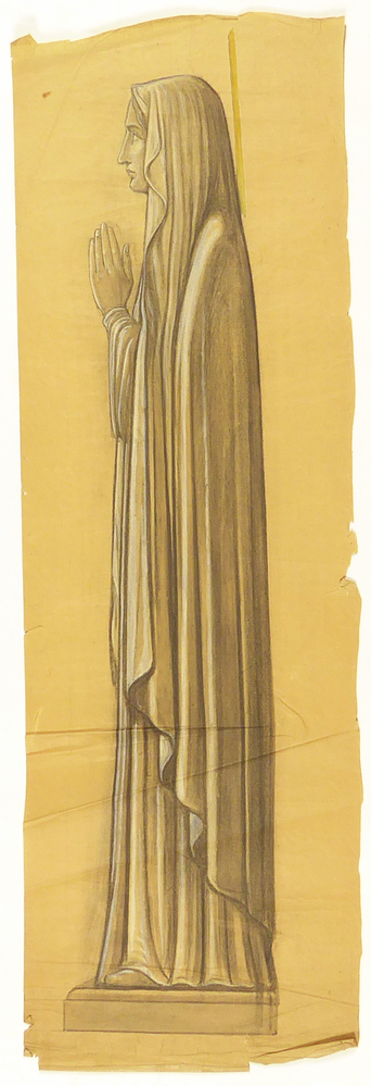 ontwerptekening zijaanzicht, Maria ten voeten uit