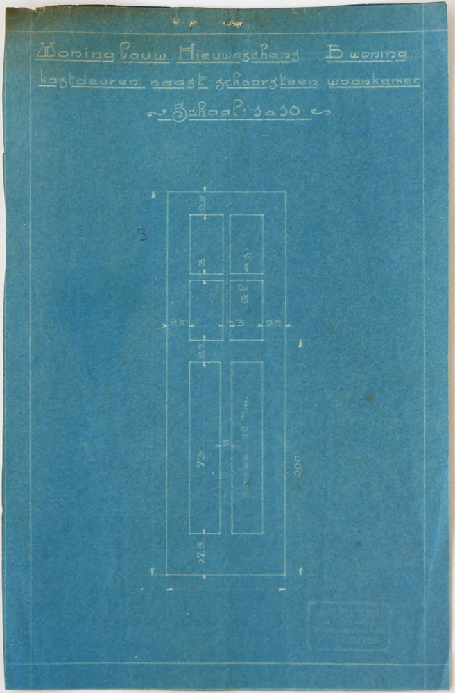 woningbouw nieuweschans B woningen kastdeuren naast schoorsteen woonkamer