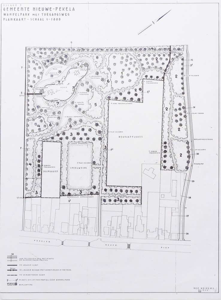 bijlage 2 Gemeente Nieuwe pekela wandelpark met toegangsweg plankaart schaal 1 - 1000
