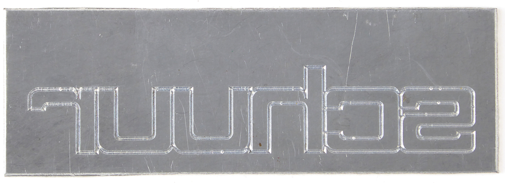 rechthoekige non ferro metalen cliche met inscriptie schuur, achterkant groen met opdruk G + W, afkomstig van kantoorinstallaties Bv Schuur te Veendam