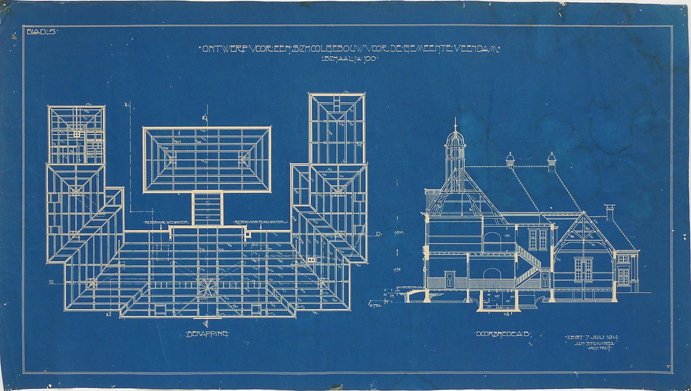blad no 5 ontwerp voor een schoolgebouw voor de gemeente veendam