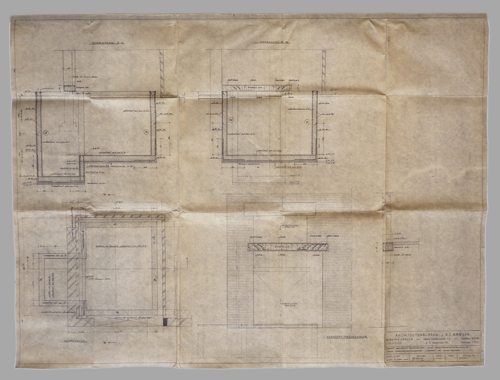 detail gewapend betonkelder voor kalktransportinstallatie voor strokartonindustrie ceres nv oude pekela / 12