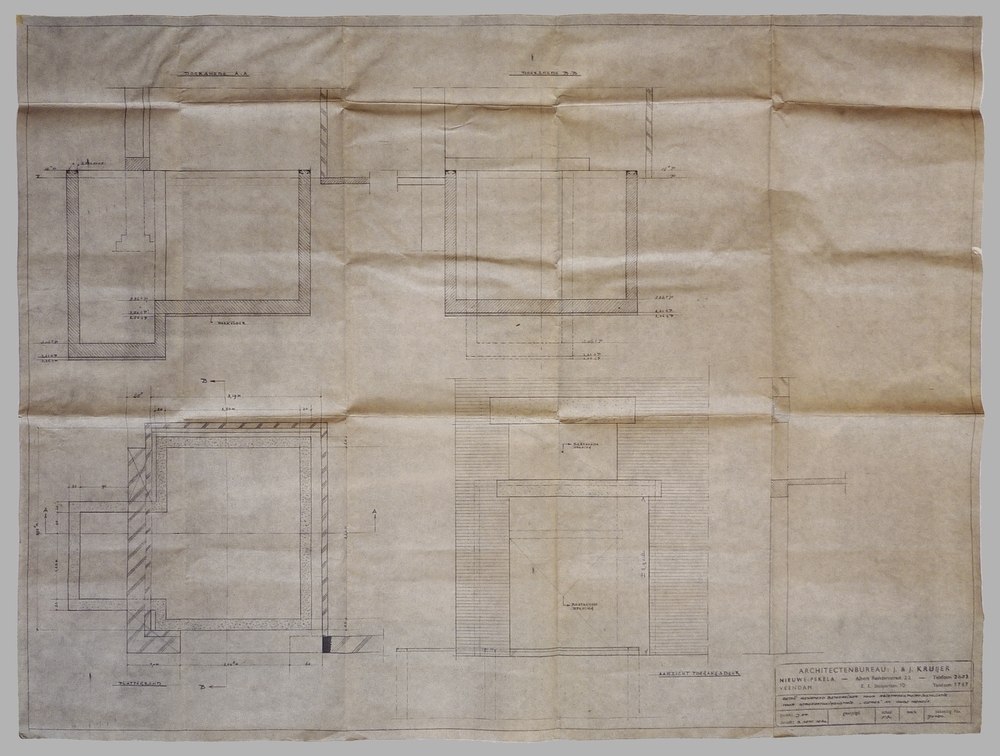 detail gewapend betonkelder voor kalktransportinstallatie voor strokartonindustrie ceres nv te Oude Pekela / 9