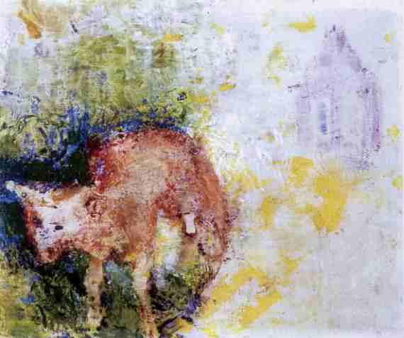 Stier ,       Geziene Rode Stier en paars huis