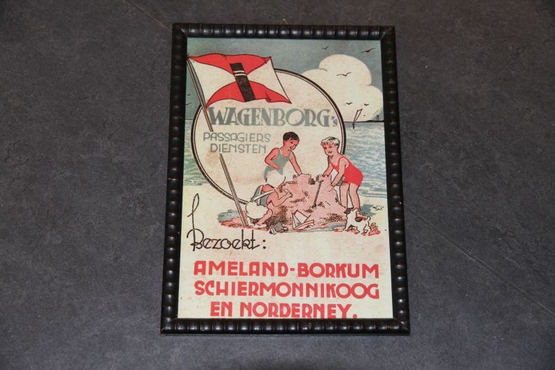 reclameposter Wagenborg's passagiersdiensten