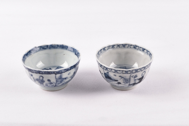 Set van Chinese porseleine kop en schotel