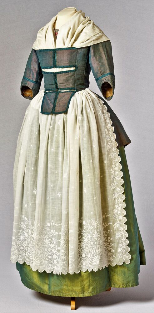 caraco-jak changeant zijde 1780-1790