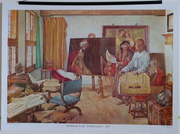 Rembrandt in zijn 'Schildercaemer', 1665