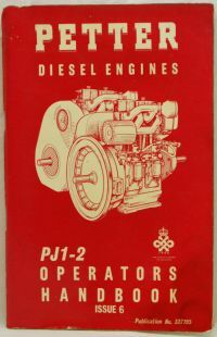 Petter diesel engines PJ1-2 operators handbook issue 6